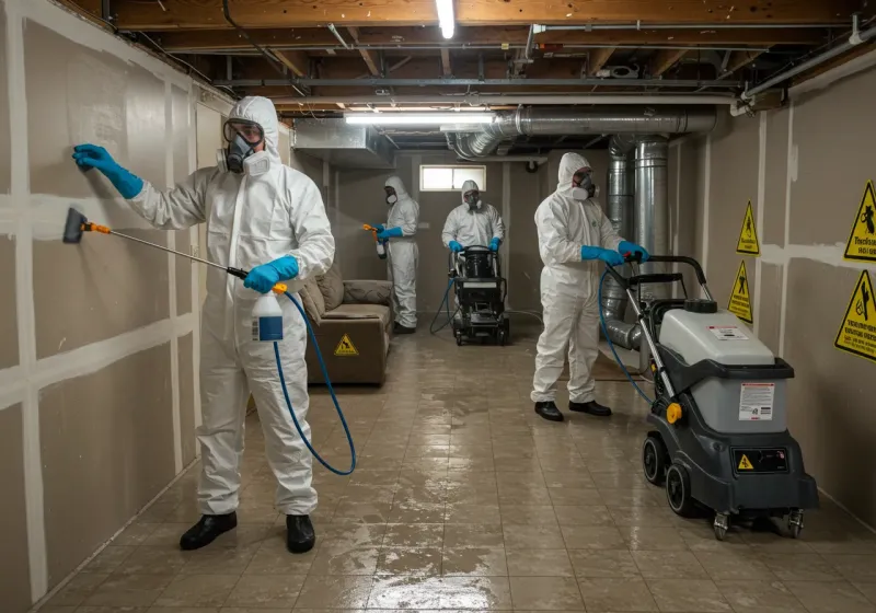 Basement Moisture Removal and Structural Drying process in Waipio Acres, HI